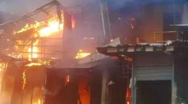 Fire outbreak at the electronics market in Nnewi, Anambra State