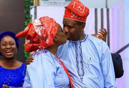 Pastor Adseboye and wife, Foluke kissing