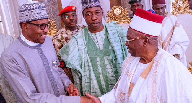 President Buhari and Borno leaders