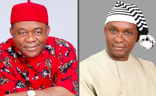 former governor of Abia State, T.A Orji and his son Chinedu Orji