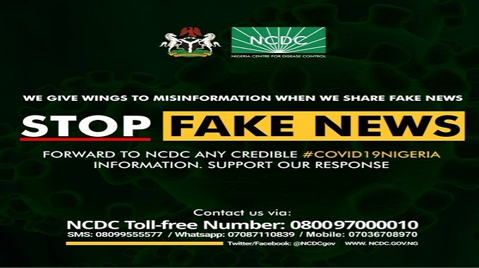 Stop fake news, NCDC admonishes Nigerians