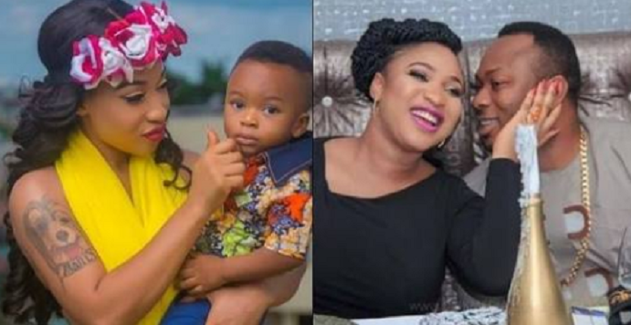 Tonto Dikeh with son and her ex-husband