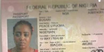 Busari Peace's International passport
