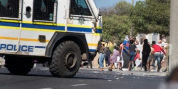 Residents of Cape Town protest over lack of access to food aid during coronavirus lockdown.