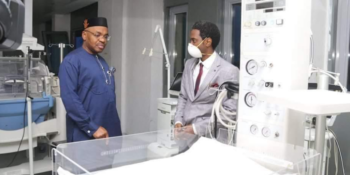 Governor Udom Emmanuel inspecting Akwa Ibom isolation centre