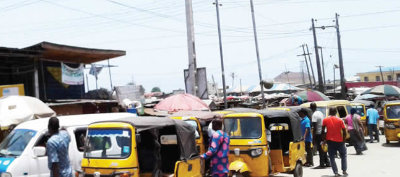 Keke operators and commercial drivers at Iyana-Iba