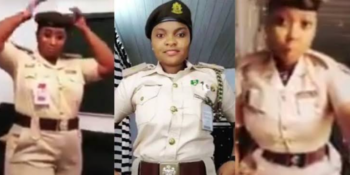 The Nigeria Immigration Service female officers, Priscilla Irabor, Binti Attabor, Catherine Bakura, Blessing Udida and Ockiya Eneni, who partook in the viral #BopDaddyChallenge promoted by rapper, Folarin ‘Falz’ Falana, on social media.