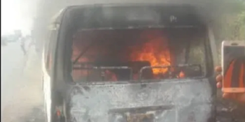 Bus on fire