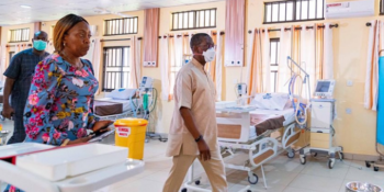 Delta State Governor Ifeanyi Okowa at an Isolation centre in Asaba