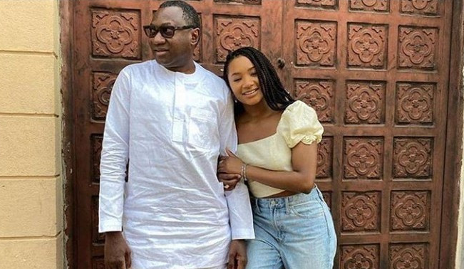 Femi Otedola with his daughter, Temi