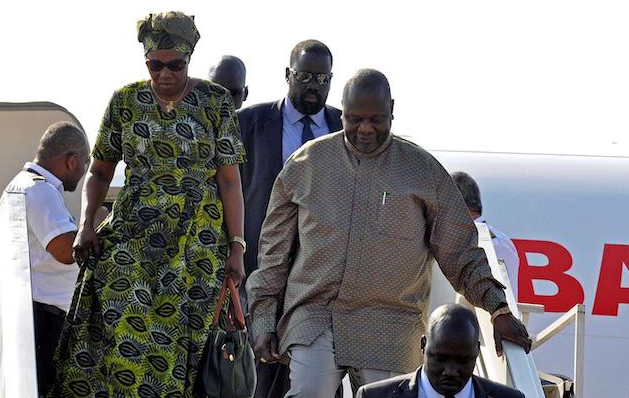 South Sudan’s Vice President, Riek Machar and his wife Angelina Teny