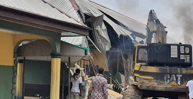 Rivers State Governor, Nyesom Wike, demolishes two hotels