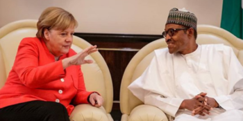 Angela Merkel with President Muhammadu Buhari