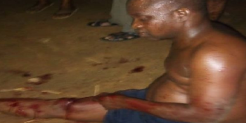 Drunk police officer after stabbing his colleague to death and injuring others in Lagos