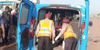 FRSC officials at the scene of a road accident in Anambra State