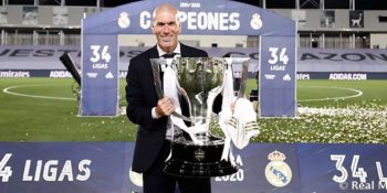 Zidane celebrates Real Madrid 34th Laliga titile