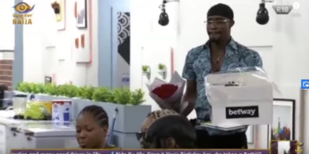 BBNaija 2020 Day 31: Neo showers Vee with flowers on her birthday