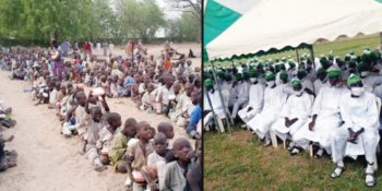 Children in IDP camp vs "Repentant" Boko Haram fighters