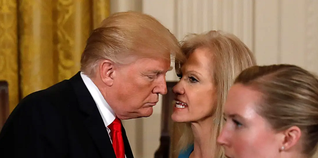 President Donald Trump with his former Media Adviser, Kellyanne Conway