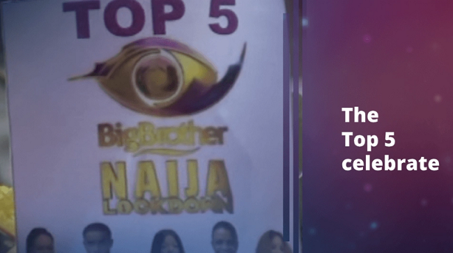 BBNaija 2020: Day 65: Top 5 Housemates Celebrate Reaching Finals