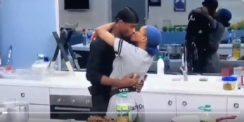 BBNaija 2020: Neo and Vee kiss after realising they've made it to the finals of the Season 5 reality show.