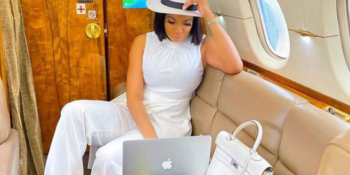 Nollywood Actress, Chika Ike has shared photos of herself flying in a private jet to attend an undisclosed business meeting.