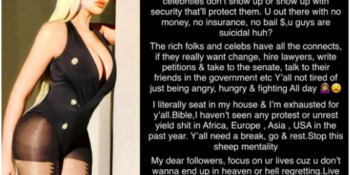 Dencia has criticized "poor" Nigerians who have taken to the streets to protest SARS brutality while calling on the government to end the Special Anti-Robbery Squad, SARS