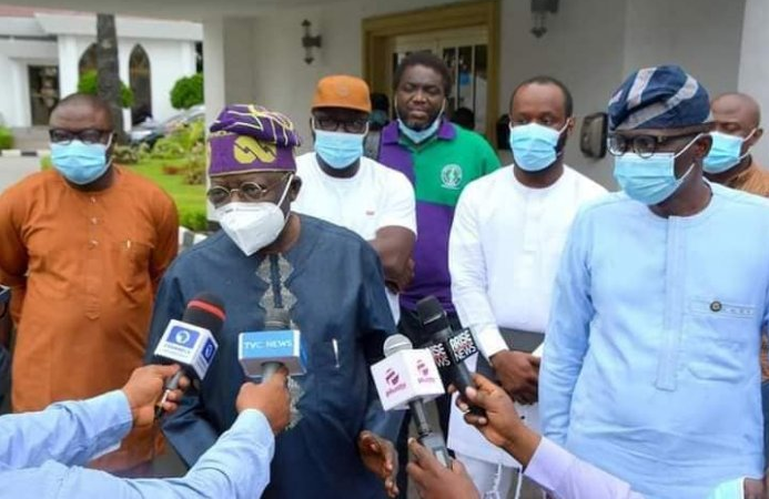 Former Lagos State governor, Bola Tinubu, and Governor Babajide Sanwo-Olu