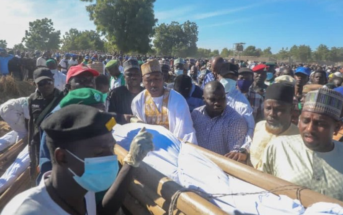 The remains of the victims, killed on Saturday, were interred yesterday after the funeral rites witnessed by Borno State Governor, Prof. Babagana Zulum, among other personalities.