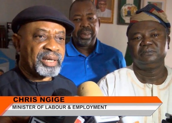 Minister for Labour and Employment, Dr. Chris Ngige and ASUU president, Prof. Biodun Ogunyemi