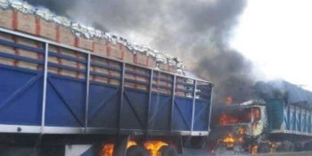 First trucks loaded with goods set ablaze by suspected IPOB members