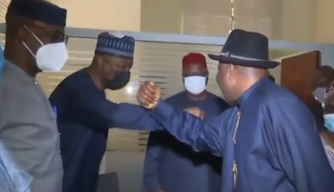 Goodluck Jonathan and former senator, Bukola Saraki