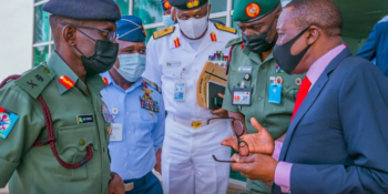 National Security Adviser (NSA) Babagana Monguno with service chiefs