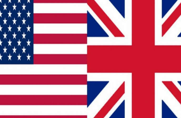 Flags of the United States of America and the United Kingdom