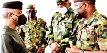 Vice President Yemi Osinbajo with top military brass