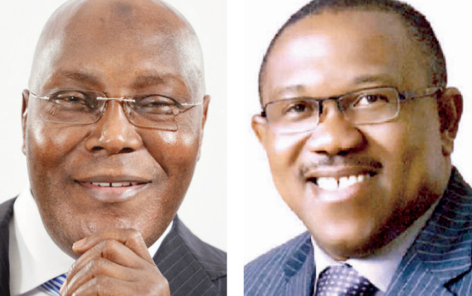 Former vice president and Peoples Democratic Party (PDP) presidential candidate in the 2019 general election, Alhaji Atiku Abubakar, and his running mate, Mr. Peter Obi