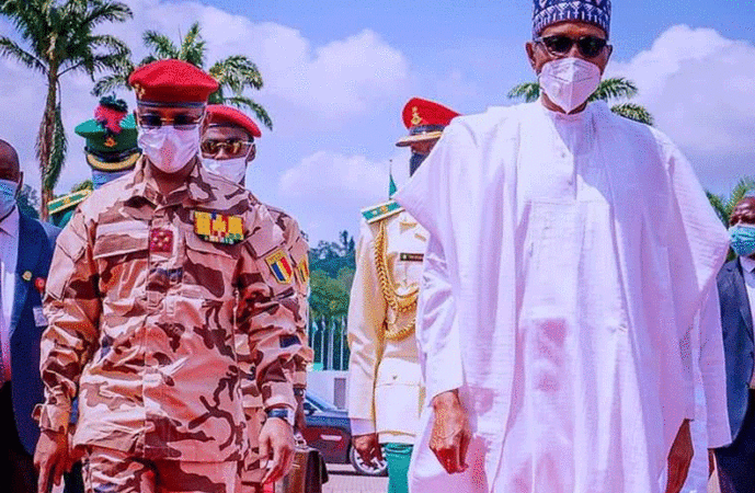 President Muhammadu Buhari is playing host to the President of Chad’s Transitional Military Council, Gen. Mahamat Idriss Deby, at the State House, Abuja.