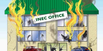 Independent National Electoral Commission (INEC) office set ablaze