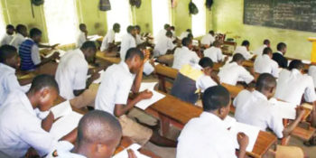 Students taking exams