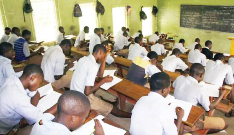 Students taking exams