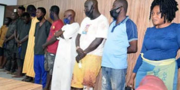 The 12 persons arrested at the residence of Yoruba freedom fighter, Sunday Adeyemo (Sunday Igboho) by the Department of State Services (DSS)