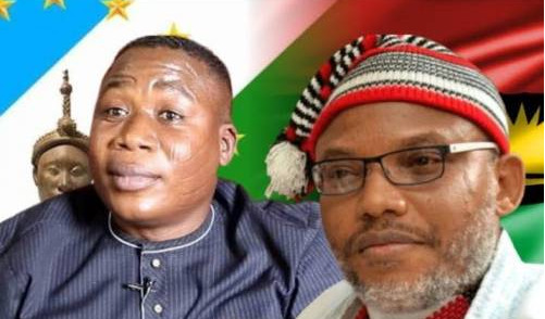 Yoruba Nation activist, Sunday Adeyemo (Sunday Igboho) and Nnamdi Kanu, the leader of the Indigenous People of Biafra (IPOB)