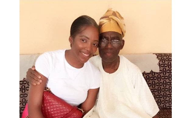 Tiwa Savage, the award-winning Nigerian singer and songwriter, with her father