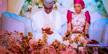 Yusuf Buhari and his wife, Zahra, yesterday hosted dignitaries that included President Muhammadu Buhari; his wife, Aisha Buhari, and Vice President Yemi Osinbajo, to a post-wedding luncheon in Abuja.