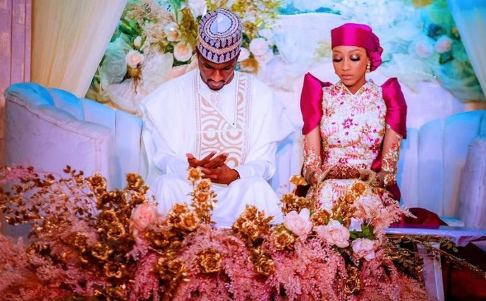 Yusuf Buhari and his wife, Zahra, yesterday hosted dignitaries that included President Muhammadu Buhari; his wife, Aisha Buhari, and Vice President Yemi Osinbajo, to a post-wedding luncheon in Abuja.