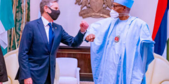 President Muhammadu Buhari with United States Secretary of State, Antony Blinken,in Abuja