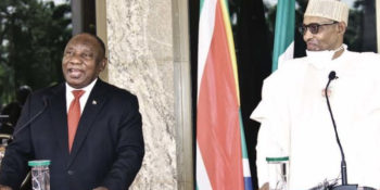 South African President Cyril Ramaphosa and President Muhammadu Buhari