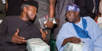 Vice President Yemi Osinbajo and the National Leader of the All Progressives Congress, Bola Tinubu