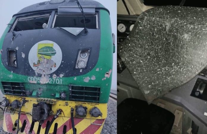 Vandalised train at Abuja to Kaduna route