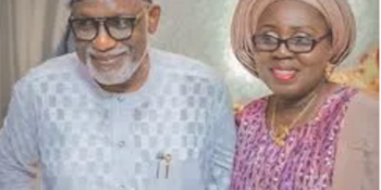 Governor Oluwarotimi Akeredolu of Ondo State and his wife, Betty Anyawu Akeredolu